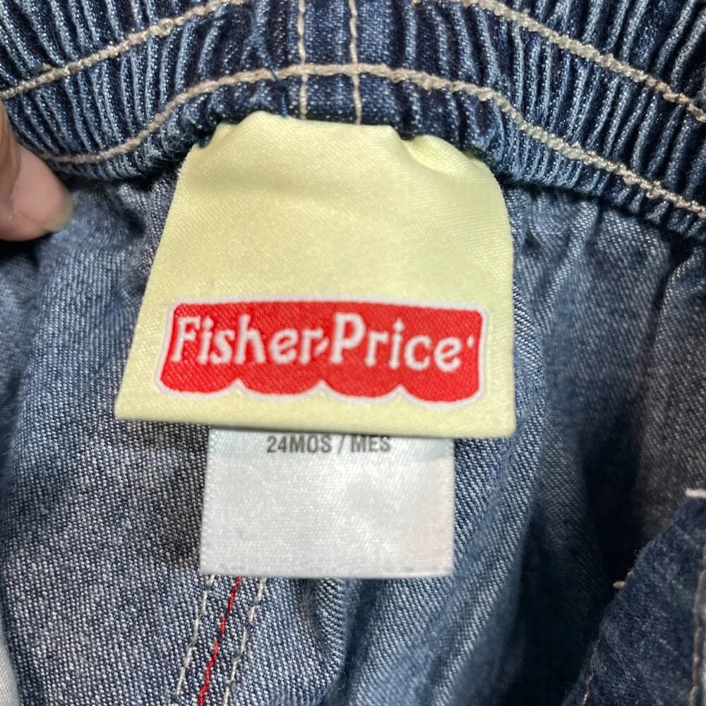 Vintage Y2K 2009‎ Fisher Price Toddler Embroidered Cuffed Roll Up Jeans 24 mos